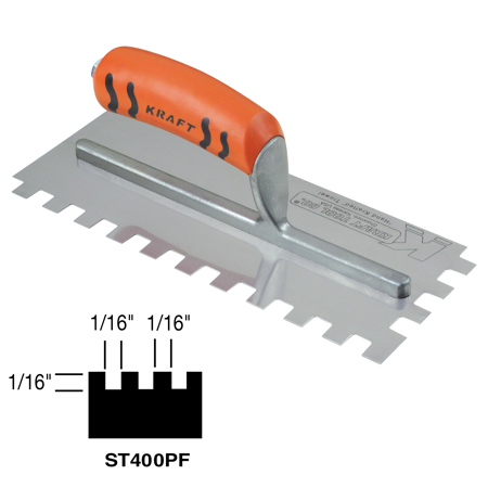 Picture of 1/16" x 1/16" x 1/16" Square-Notch Trowel with ProForm® Handle