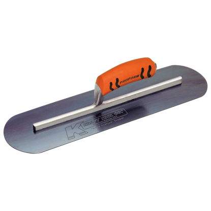 Picture of 16" x 5" Blue Steel Pool Trowel with a ProForm® Handle on a Long Shank