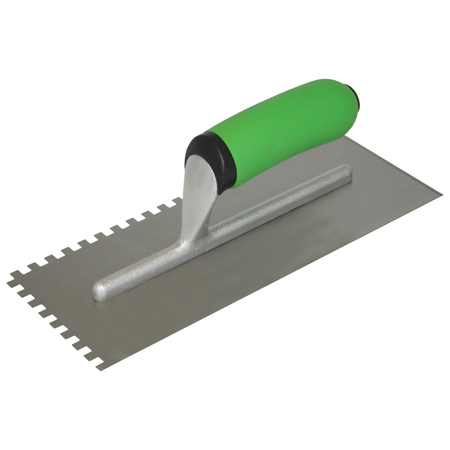 Picture of Hi-Craft® 3/16" x 5/32" Sawtooth V-Notch Trowel with Soft Grip Handle