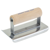 Picture of 6" x 4" 1/4"R Stainless Steel Curved Ends Cement Edger with Wood Handle